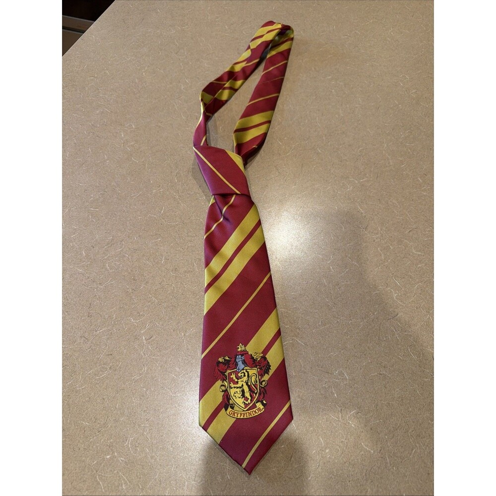 Harry Potter Gryffindor Hogwarts House Neck Tie Adult Sz Gold Maroon Costume